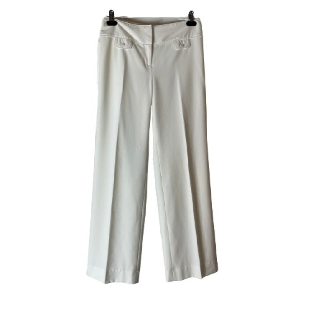 Ann Taylor Dress Pants Wide Leg Ivory Size 2